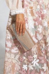 Kaeifa Champagne Full Sequin Crystal Edge Envelope Evening Clutch Bag 